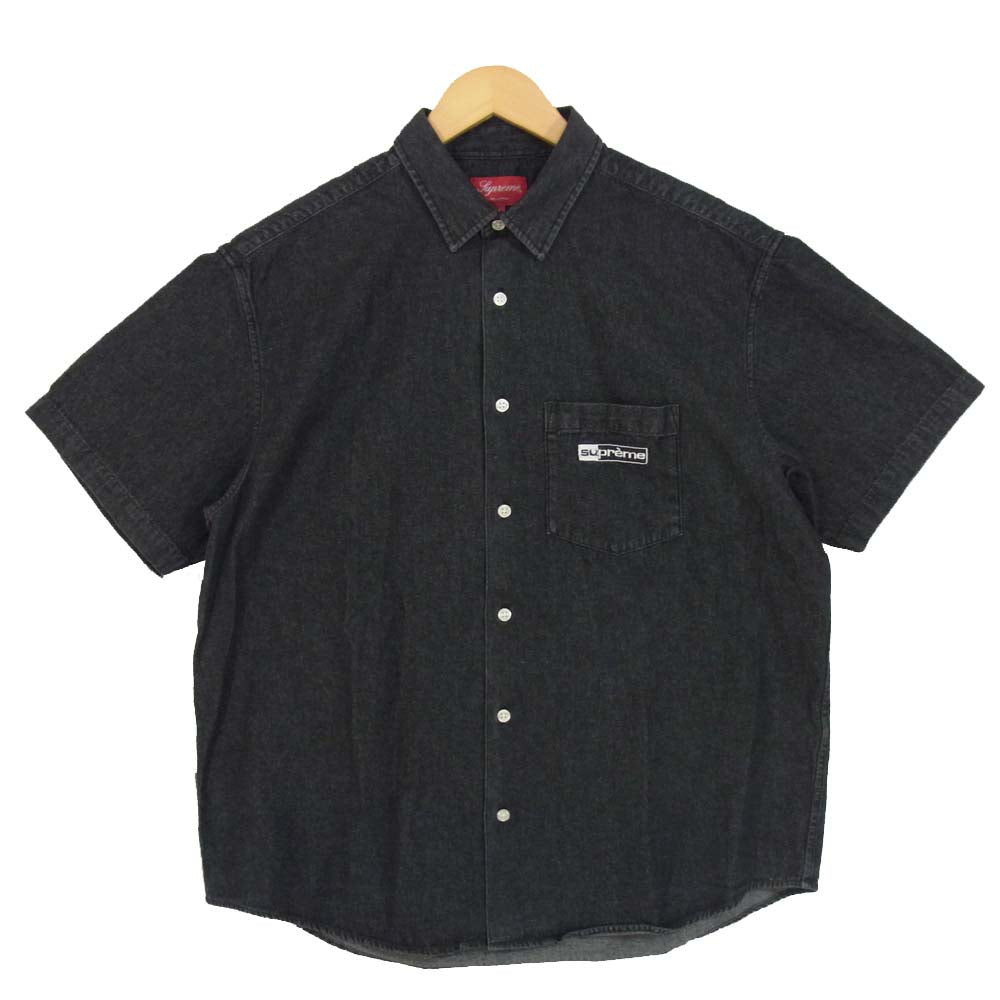 Supreme シュプリーム 20SS Invert Denim S/S Shirt ブラック デニム シャツ ダークグレー系 グレー系 M【中古】