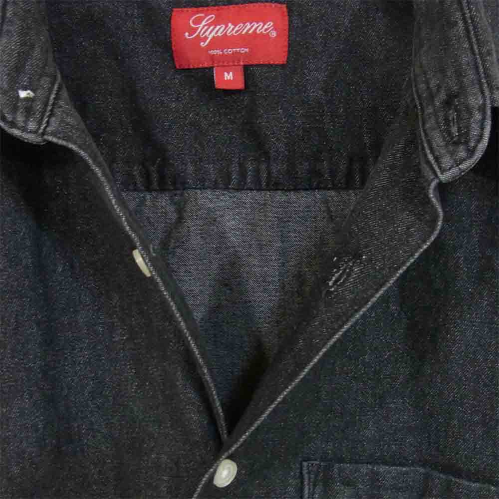 Supreme シュプリーム 20SS Invert Denim S/S Shirt ブラック デニム シャツ ダークグレー系 グレー系 M【中古】