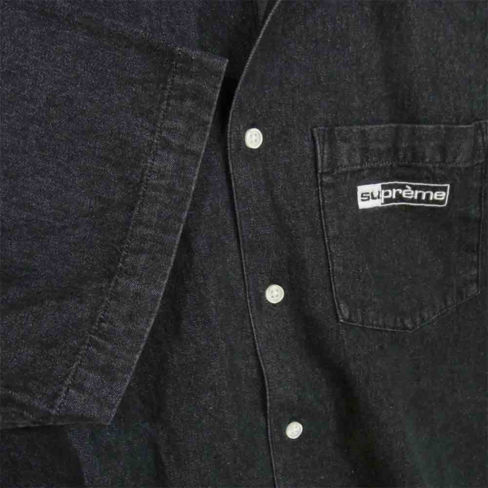 Supreme シュプリーム 20SS Invert Denim S/S Shirt ブラック デニム シャツ ダークグレー系 グレー系 M【中古】