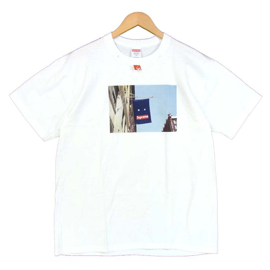 Supreme シュプリーム 19AW Banner Tee  バナー ロゴ フォトプリント Tシャツ ホワイト系 ホワイト系 M【美品】【中古】