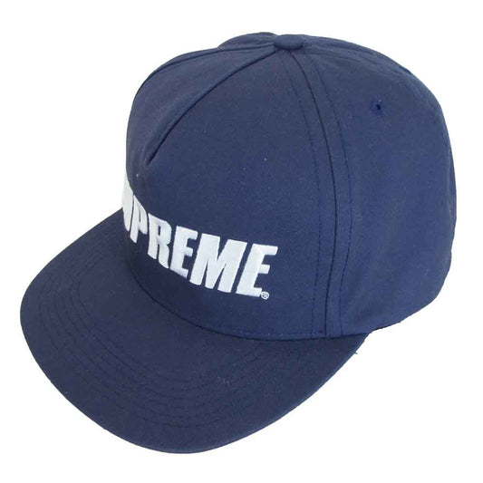 Supreme シュプリーム 16SS Bar Logo 5-Panel バーロゴ ロゴ スナップバック キャップ ネイビー系 ホワイト系【中古】