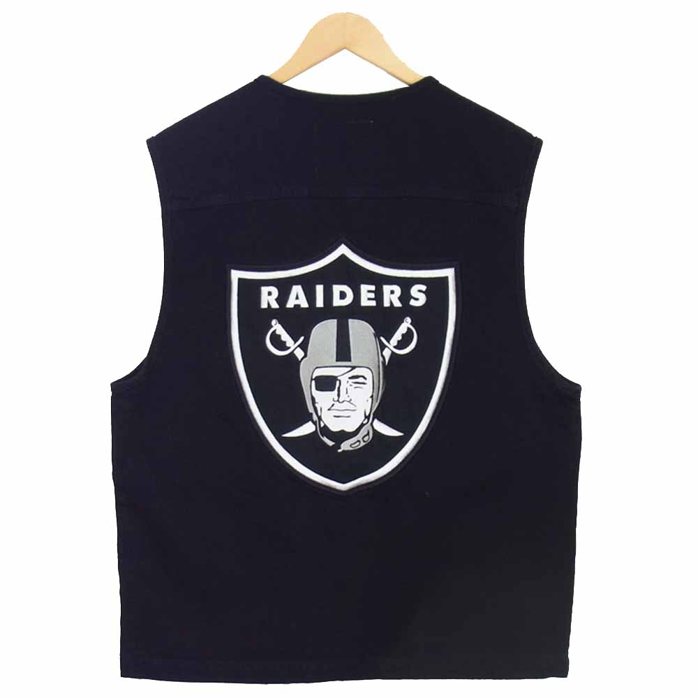 Supreme シュプリーム 19SS NFL Raiders 47 Denim Vest レイダース デニム ベスト ブラック系 ホワイト系 M【新古品】【未使用】【中古】