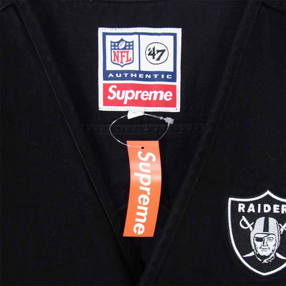 Supreme シュプリーム 19SS NFL Raiders 47 Denim Vest レイダース デニム ベスト ブラック系 ホワイト系 M【新古品】【未使用】【中古】