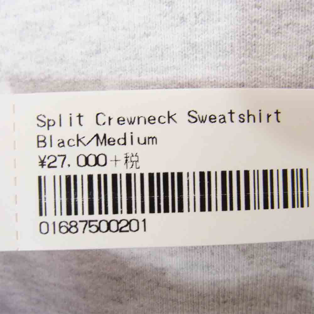 Supreme シュプリーム 18AW  01687500201 Split Crewneck Sweatshirt スプリット クルーネック スウェット シャツ トレーナー アーチロゴ バイカラー  ブラック系 グレー系 M【新古品】【未使用】【中古】