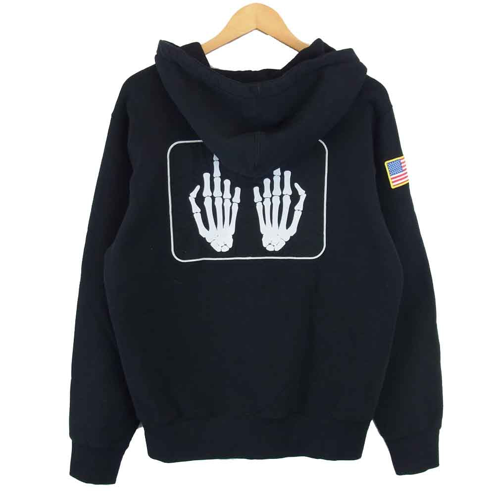 Supreme シュプリーム 17AW × HYSTERIC GLAMOUR Patches Zip Up Sweatshirt ヒステリックグラマー ジップパーカー ブラック系 ブラック系 M【新古品】【未使用】【中古】