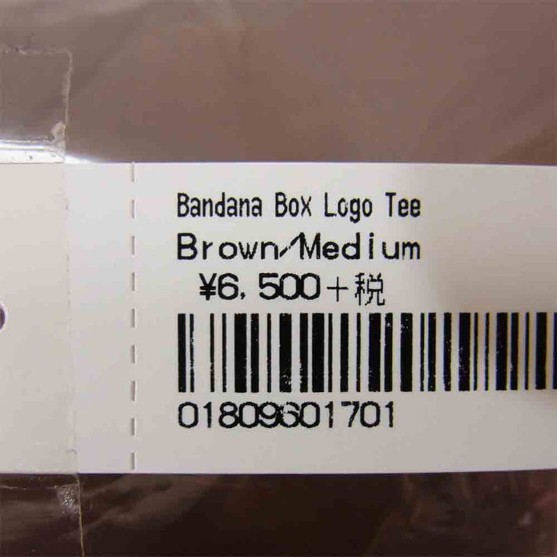 Supreme シュプリーム 19AW Bandana Box Logo Tee バンダナ ボックス ロゴ Tシャツ ペイズリー ブラウン ブラウン系 ブラウン系 M【新古品】【未使用】【中古】