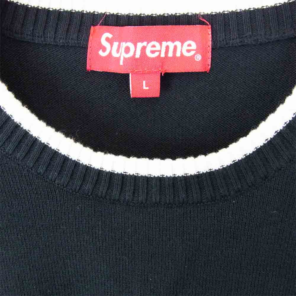 Supreme シュプリーム 20SS chest stripe sweater チェスト ストライプ ニット セーター ブラック系 L【中古】