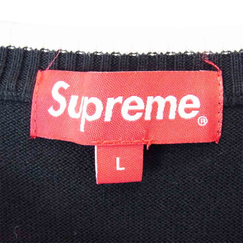 Supreme シュプリーム 20SS chest stripe sweater チェスト ストライプ ニット セーター ブラック系 L【中古】