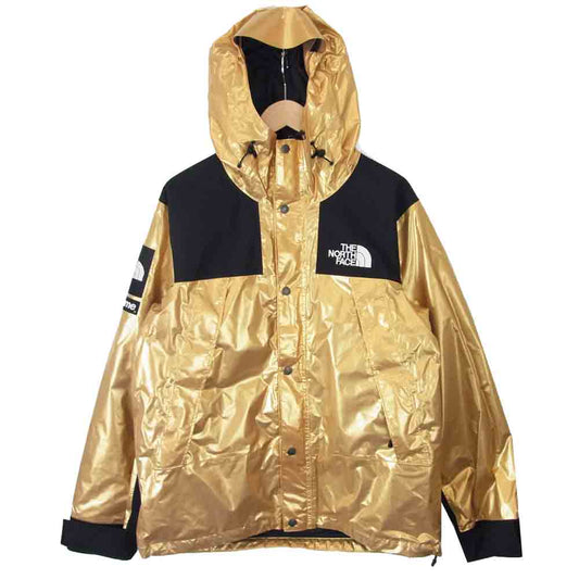 Supreme シュプリーム 18SS NP11801I ノースフェイス METALLIC MOUNTAIN JACKET メタリック マウンテンパーカー ゴールド系 M【中古】