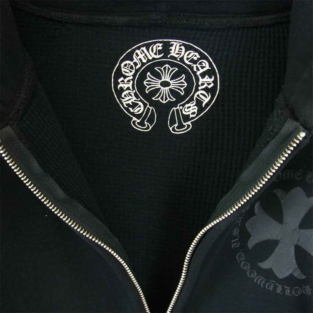 CHROME HEARTS クロムハーツ（原本無） 国内正規品 USA製 裏地サーマル ダガージップ クロスプリント パーカー ブラック系 S【中古】