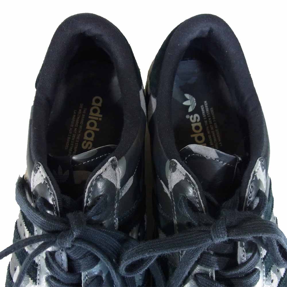 adidas アディダス S74774 × A BATHING APE エイプ UNDEFEATED アンディフィーテッ ド コラボ SUPERSTAR 80V スーパースタ ー カモフラ ブラック系 28cm【中古】