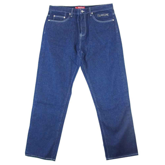 Supreme シュプリーム 20AW Smurfs Regular Jean スマーフ レギュラー ジーンズ ワイド デニム パンツ ボタンフライ ロゴ インディゴブルー系 36【新古品】【未使用】【中古】
