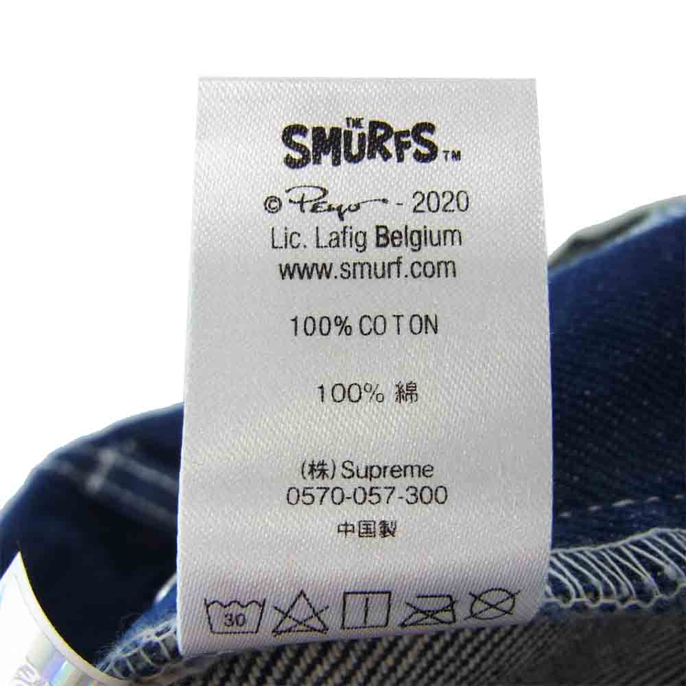 Supreme シュプリーム 20AW Smurfs Regular Jean スマーフ レギュラー ジーンズ ワイド デニム パンツ ボタンフライ ロゴ インディゴブルー系 36【新古品】【未使用】【中古】