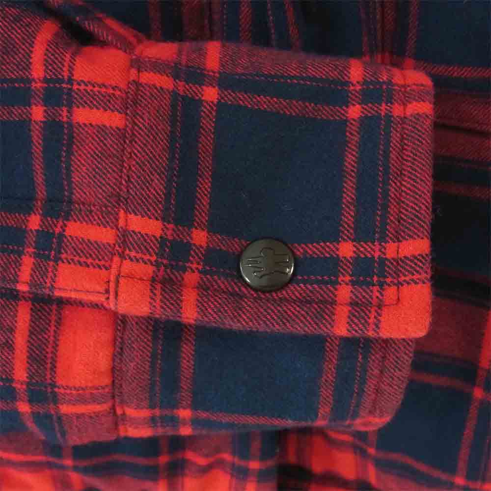 MONCLER モンクレール 18AW ジーニアス フラグメント MORAN ダウン シャツ ジャケット チェック 赤×紺 2【中古】