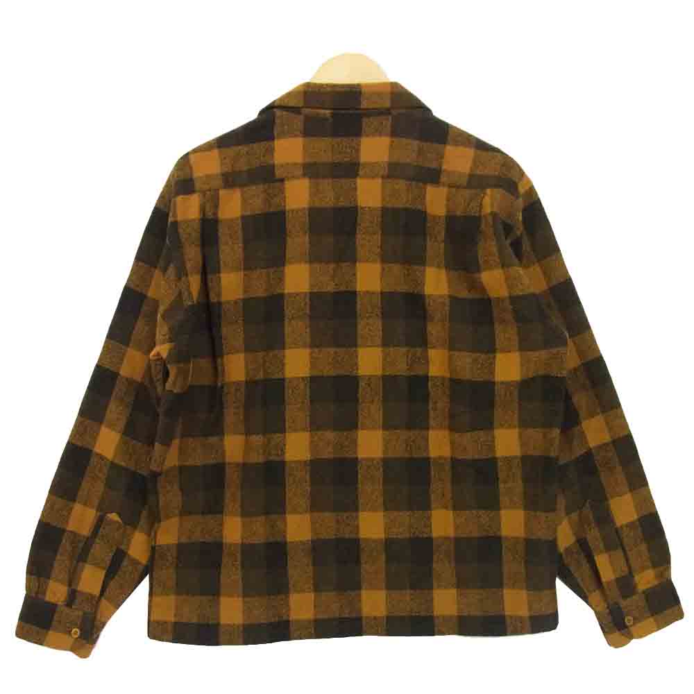 TENDERLOIN テンダーロイン T-CHECK SHT オープンカラー チェック 長袖シャツ マスタード系 L【中古】