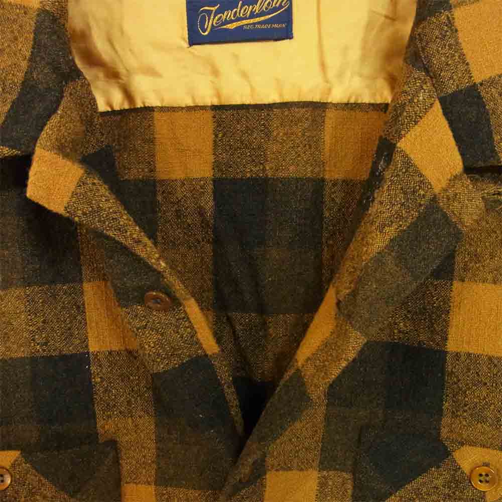 TENDERLOIN テンダーロイン T-CHECK SHT オープンカラー チェック 長袖シャツ マスタード系 L【中古】