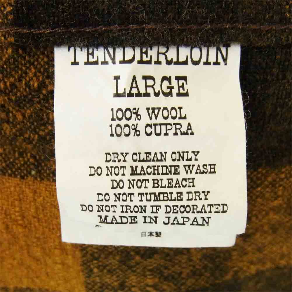 TENDERLOIN テンダーロイン T-CHECK SHT オープンカラー チェック 長袖シャツ マスタード系 L【中古】