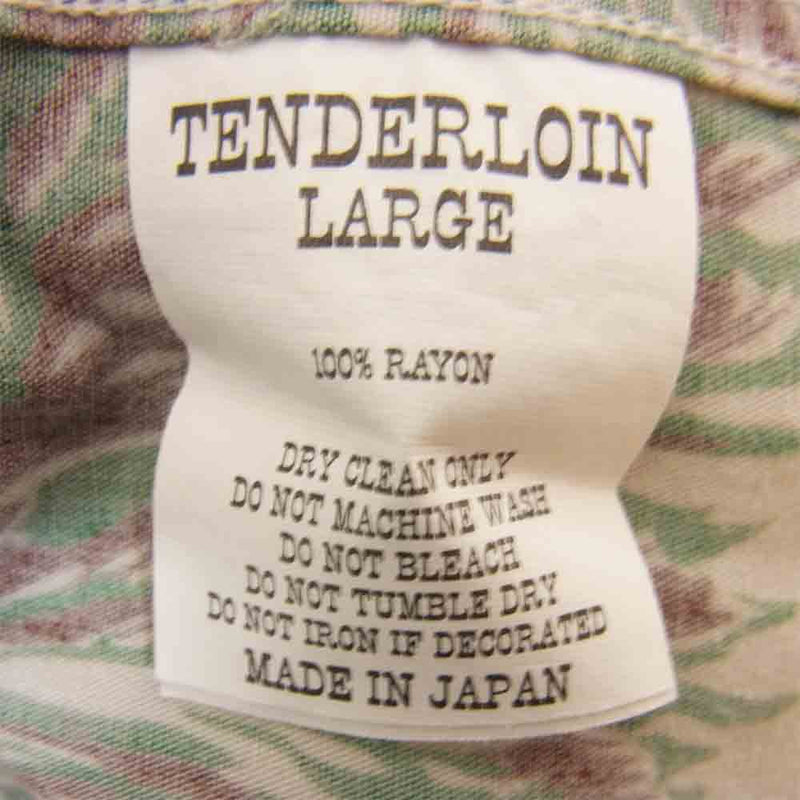 TENDERLOIN テンダーロイン T-RAYON SHT WOLF S S/S レーヨン ウルフ グリーン系 LL【中古】