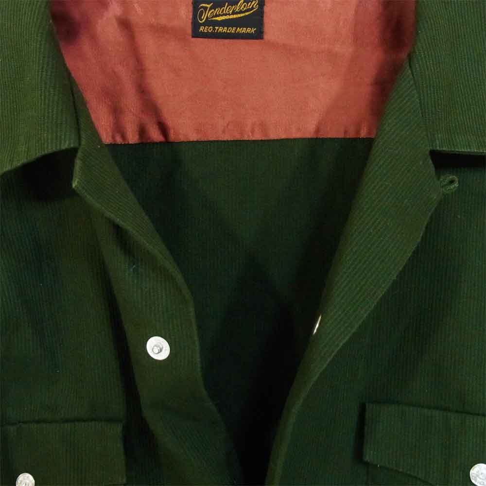 TENDERLOIN テンダーロイン T-CP SHT W コットン ピケ ウエスタン 長袖シャツ グリーン系 L【中古】