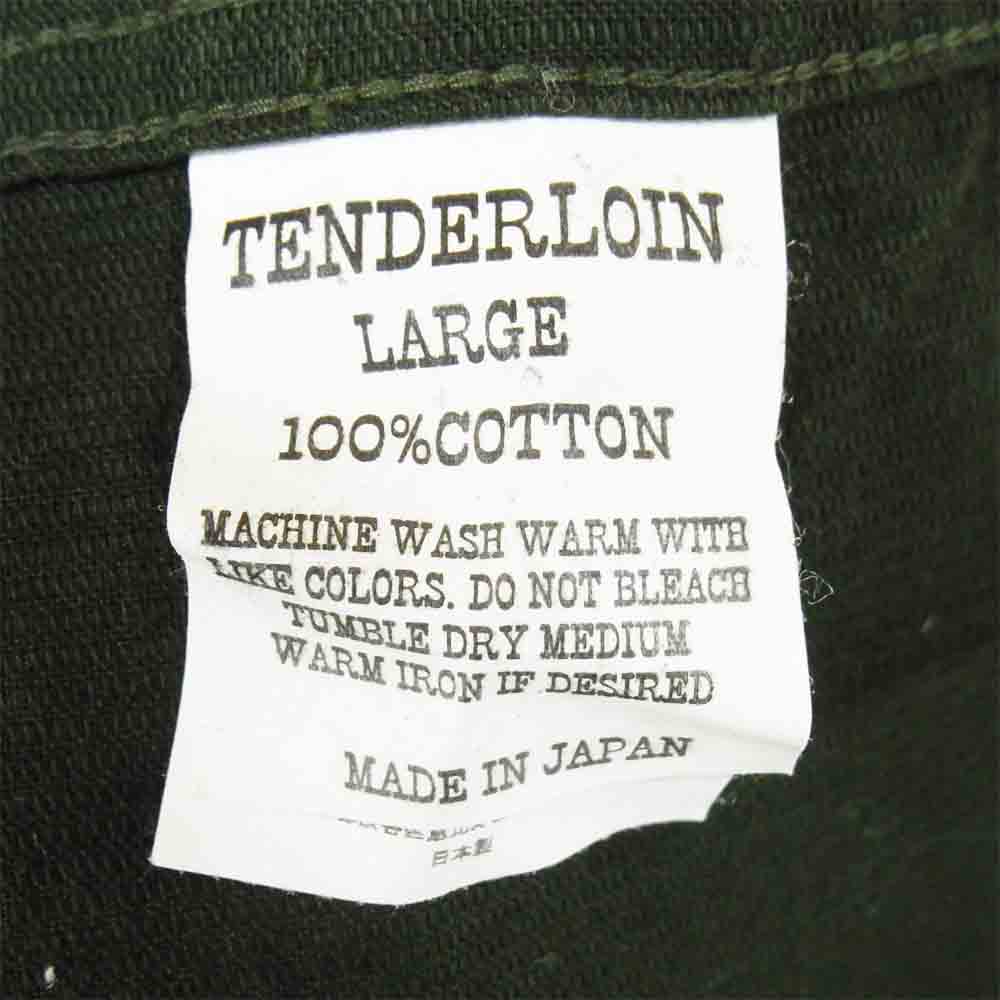 TENDERLOIN テンダーロイン T-CP SHT W コットン ピケ ウエスタン 長袖シャツ グリーン系 L【中古】