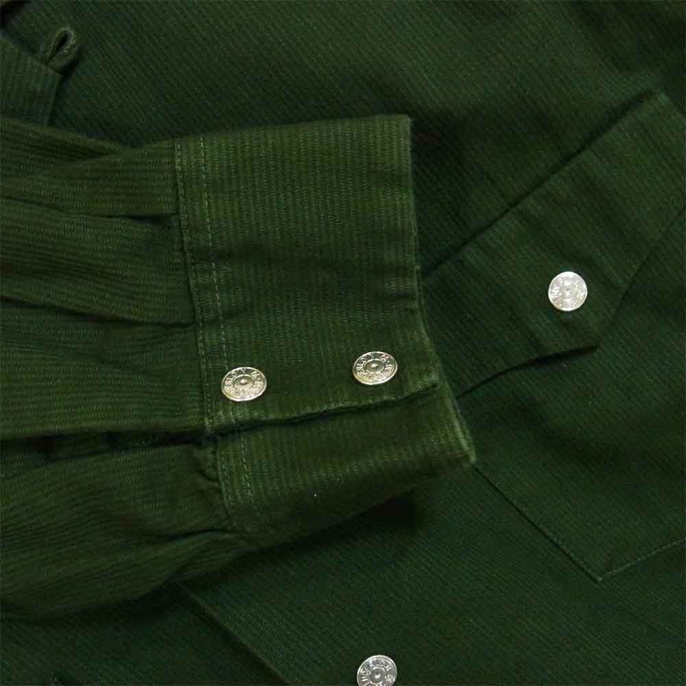 TENDERLOIN テンダーロイン T-CP SHT W コットン ピケ ウエスタン 長袖シャツ グリーン系 L【中古】