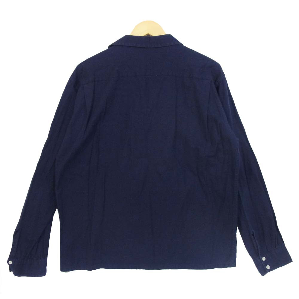 TENDERLOIN テンダーロイン T-CP SHT W コットン ピケ ウエスタン 長袖シャツ ネイビーパープル系 L【中古】