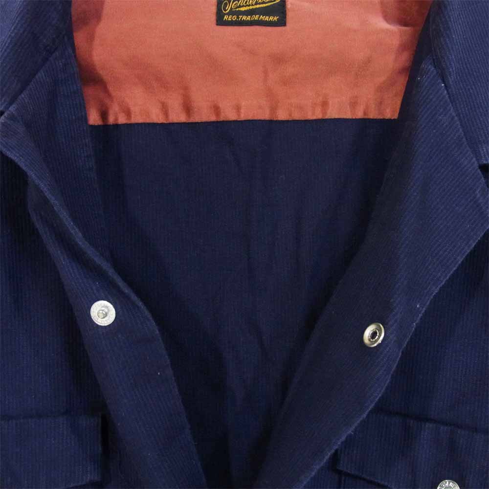 TENDERLOIN テンダーロイン T-CP SHT W コットン ピケ ウエスタン 長袖シャツ ネイビーパープル系 L【中古】