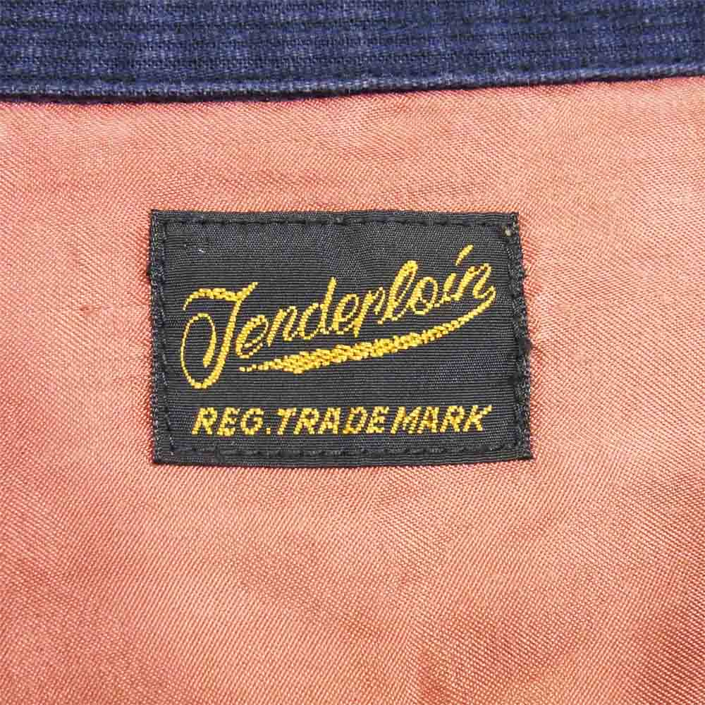 TENDERLOIN テンダーロイン T-CP SHT W コットン ピケ ウエスタン 長袖シャツ ネイビーパープル系 L【中古】
