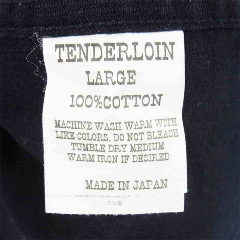 TENDERLOIN テンダーロイン T-CP SHT W コットン ピケ ウエスタン 長袖シャツ ネイビーパープル系 L【中古】