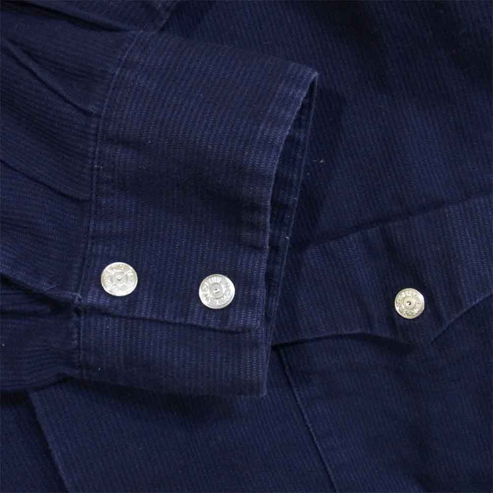 TENDERLOIN テンダーロイン T-CP SHT W コットン ピケ ウエスタン 長袖シャツ ネイビーパープル系 L【中古】