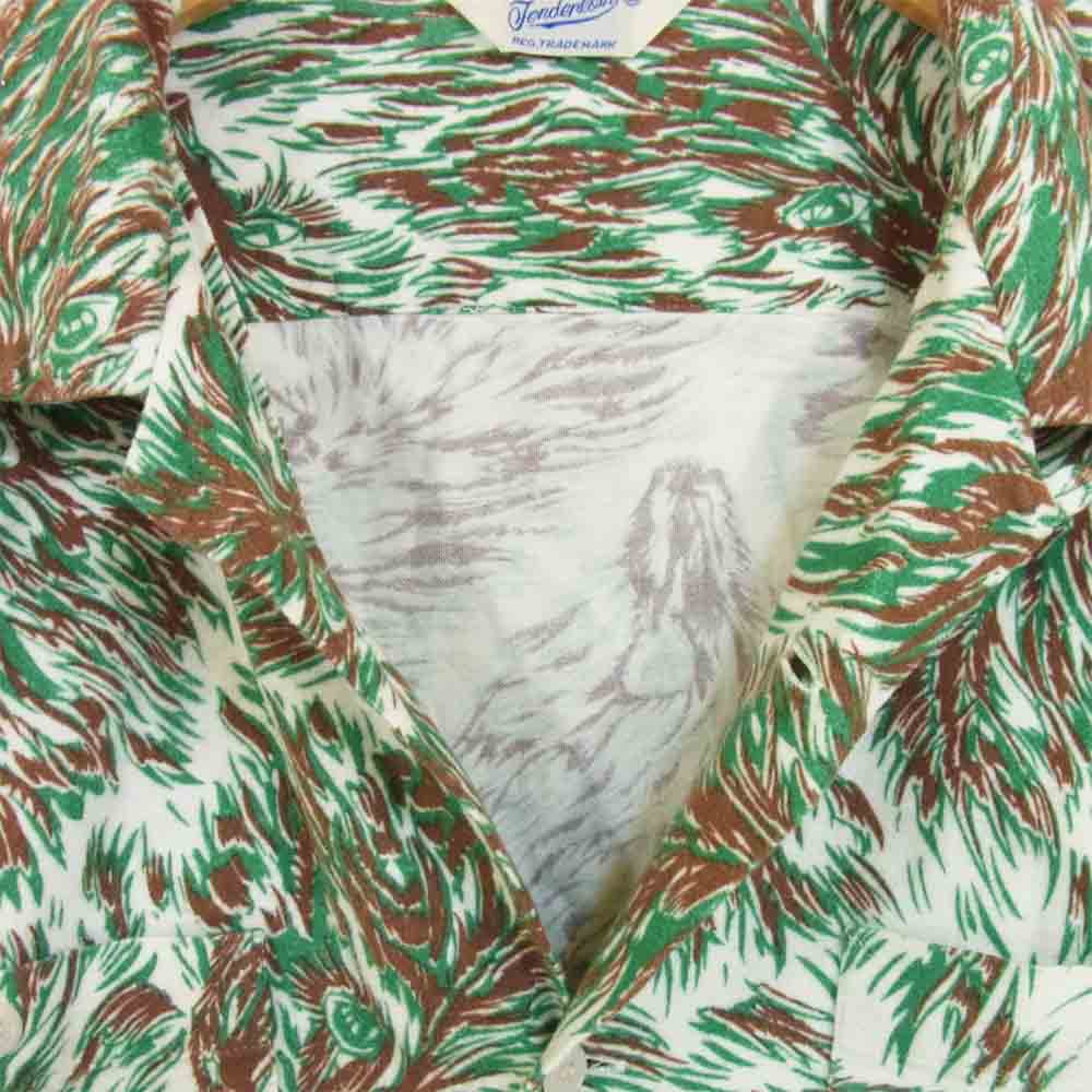 TENDERLOIN テンダーロイン T- PRINT FLANNEL SHT WOLF フランネル ウルフ 長袖シャツ ホワイト×グリーン系 L【中古】