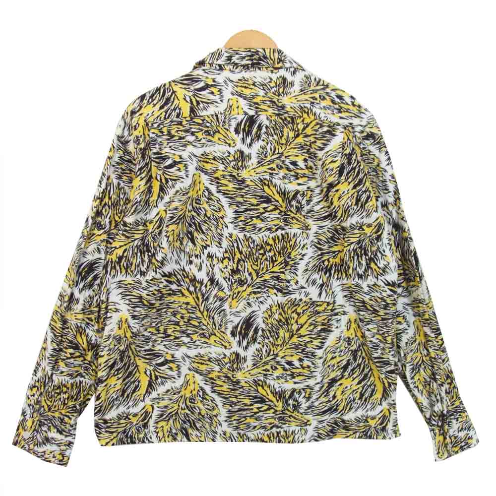 TENDERLOIN テンダーロイン T- PRINT FLANNEL SHT WOLF フランネル ウルフ 長袖シャツ 白黄黒系 L【中古】