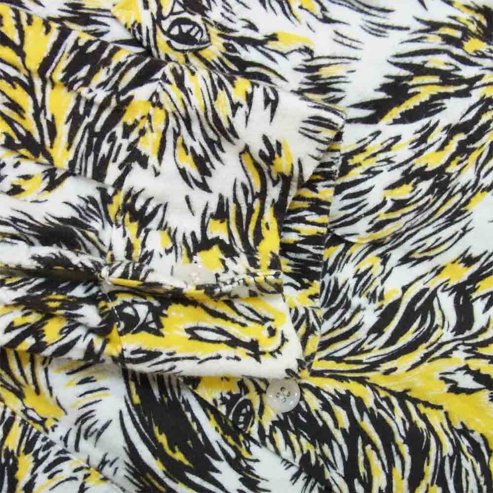 TENDERLOIN テンダーロイン T- PRINT FLANNEL SHT WOLF フランネル ウルフ 長袖シャツ 白黄黒系 L【中古】