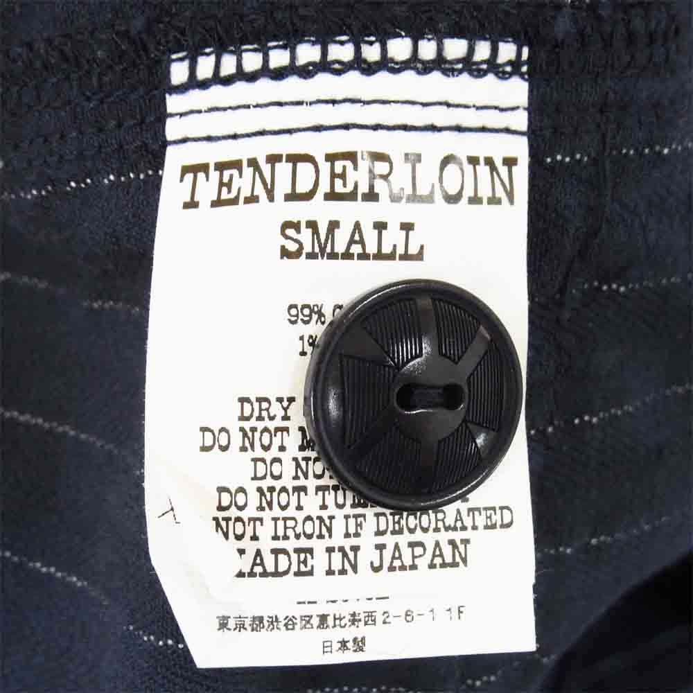 TENDERLOIN テンダーロイン 18AW T-ENGINEER COAT ストライプ ノーカラー エンジニア ネイビー系 S【新古品】【未使用】【中古】