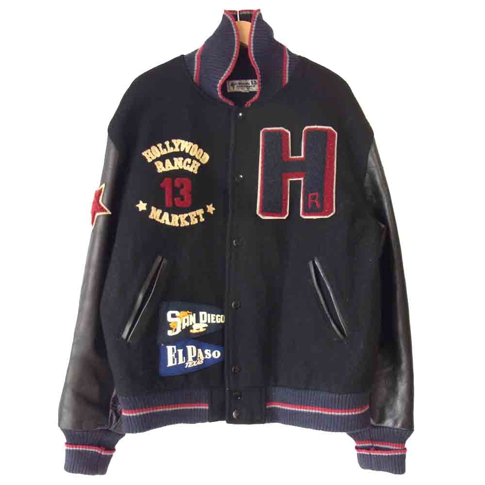 HOLLYWOOD RANCH MARKET ハリウッドランチマーケット ワッペン スタジャン ブラック系 L【中古】