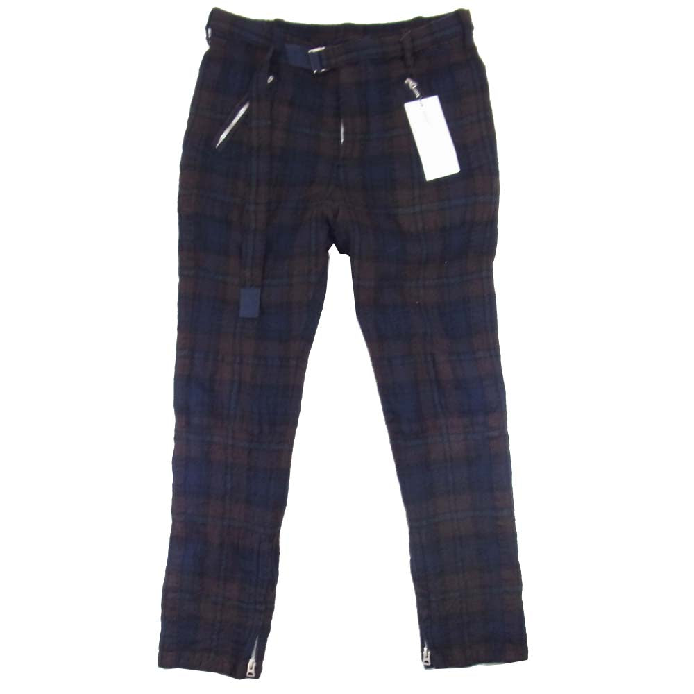 Sacai サカイ 20-02347M Plaid Shrivel Pants ブラウン系 1【中古】