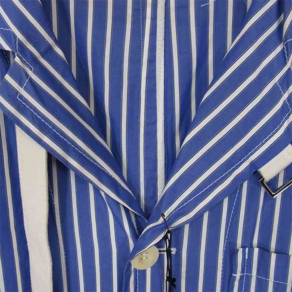 Sacai サカイ 18SS 18-01571M ベルト付き ライン デザイン コットン ストライプ シャツ ブルー系 2【中古】
