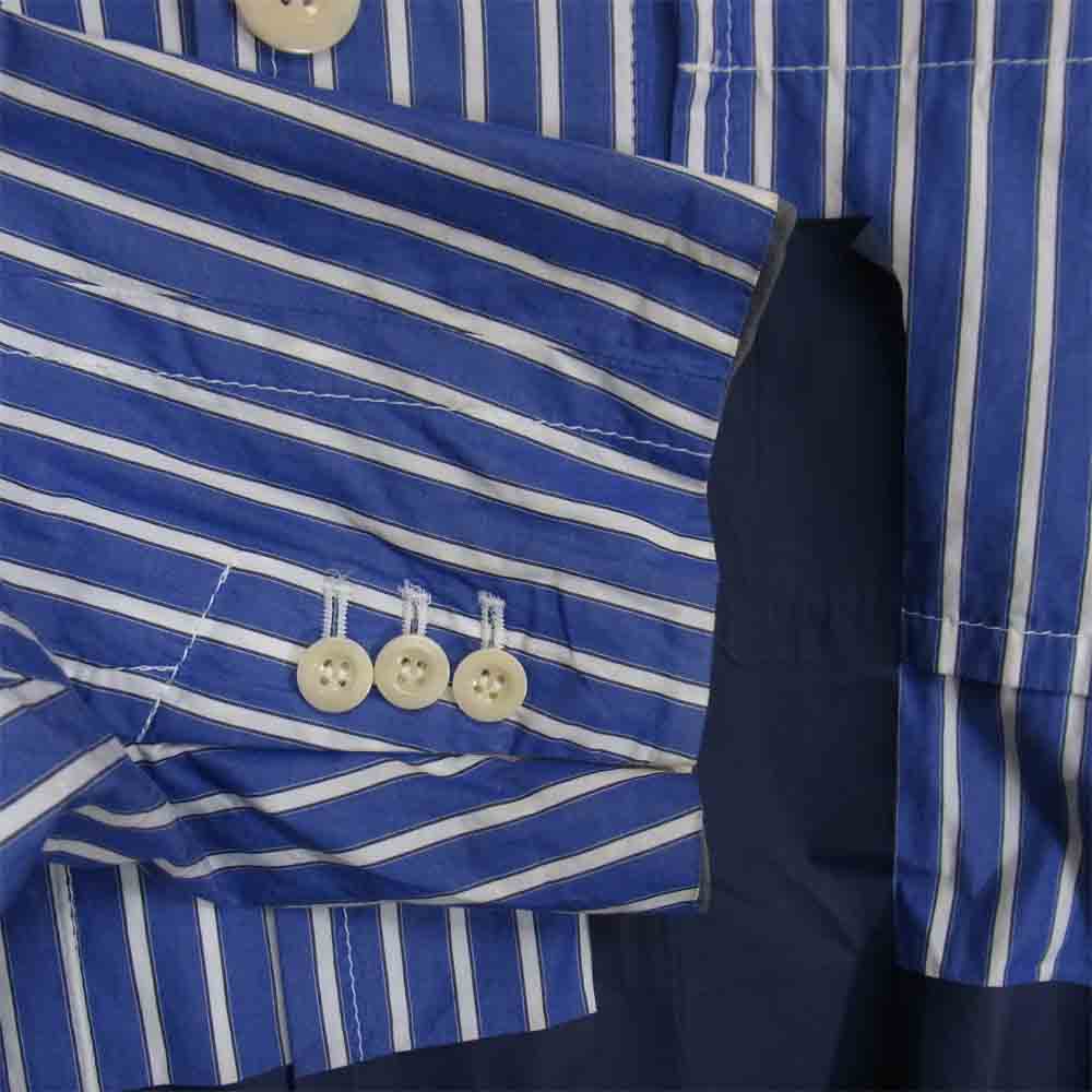 Sacai サカイ 18SS 18-01571M ベルト付き ライン デザイン コットン ストライプ シャツ ブルー系 2【中古】