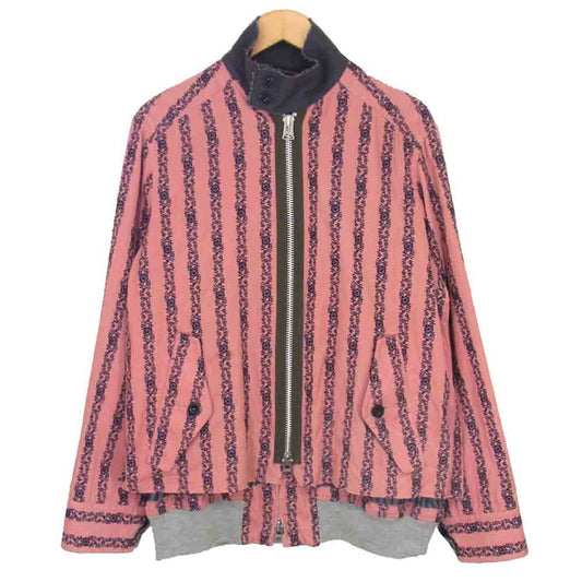 Sacai サカイ 19-01940M FLORAL EMBROIDERED CORDUROY JACKET フローラル コーデュロイ ブルゾン ピンク系 2【中古】