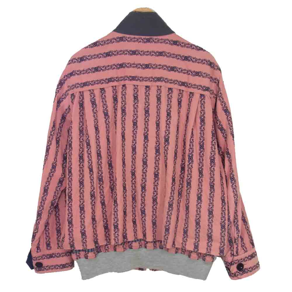 Sacai サカイ 19-01940M FLORAL EMBROIDERED CORDUROY JACKET フローラル コーデュロイ ブルゾン ピンク系 2【中古】