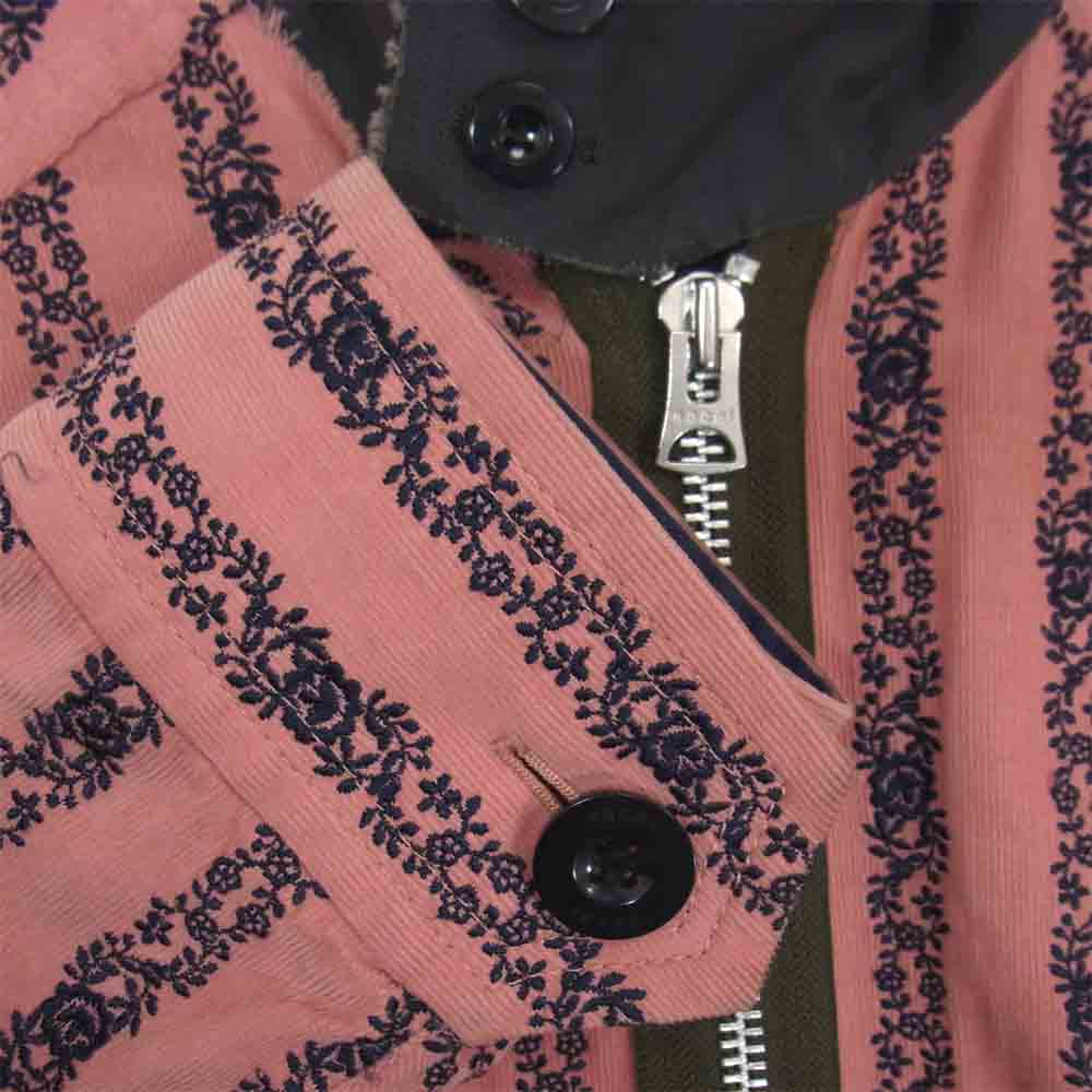 Sacai サカイ 19-01940M FLORAL EMBROIDERED CORDUROY JACKET フローラル コーデュロイ ブルゾン ピンク系 2【中古】