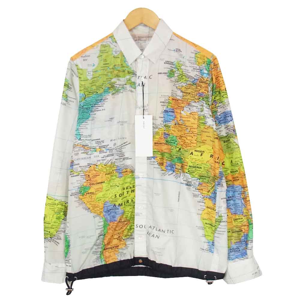 Sacai サカイ 20SS 20-02301M ワールドマップ 総柄 ドローコード ホワイト系 2【中古】