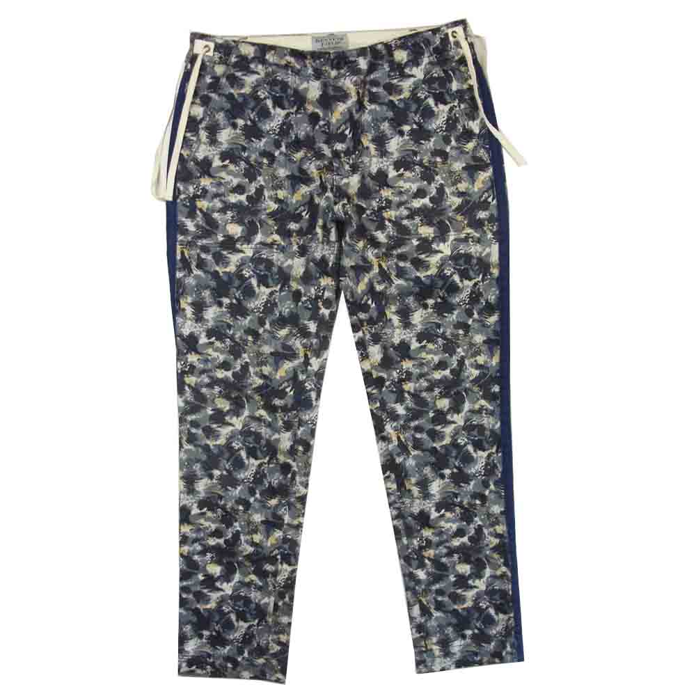 ケネスフィールド 花柄 総柄 ベイカー パンツ グレー系 ブルー系 L【中古】