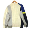 Sacai サカイ 19-01925M ニット 切替 ライダース ジャケット 日本製 オフホワイト系 グレー系 ブラック系 2【中古】