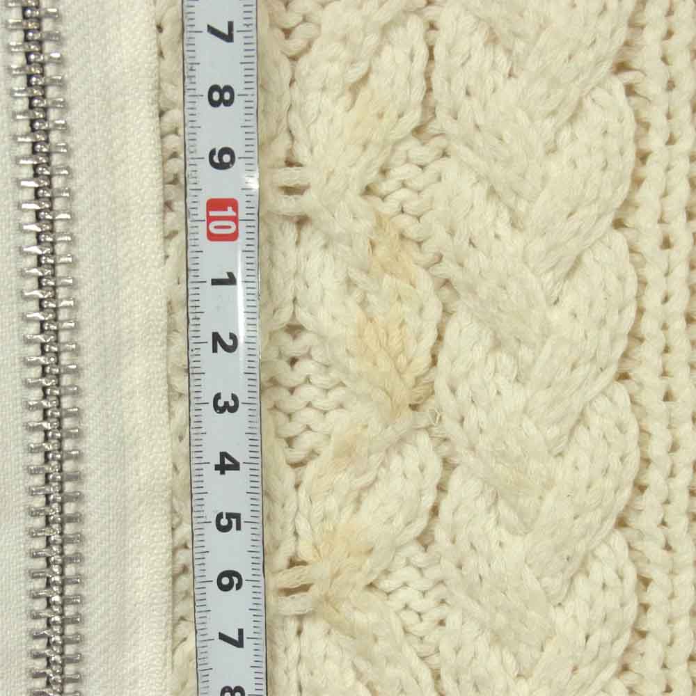 Sacai サカイ 19-01925M ニット 切替 ライダース ジャケット 日本製 オフホワイト系 グレー系 ブラック系 2【中古】