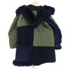 Sacai サカイ 18AW 18-01815M ドッキング ファー コート フード レザー ロング カーキ×ネイビー系 1【中古】