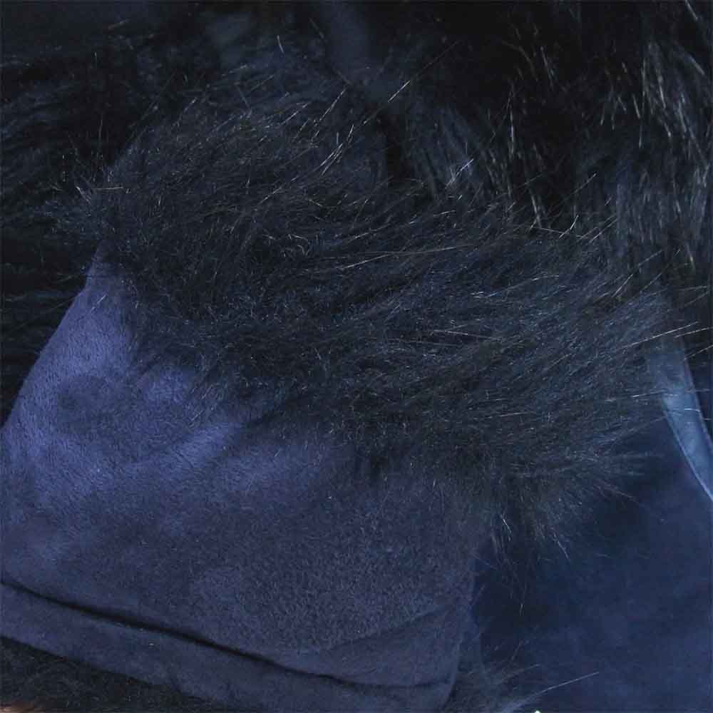 Sacai サカイ 18AW 18-01815M ドッキング ファー コート フード レザー ロング カーキ×ネイビー系 1【中古】