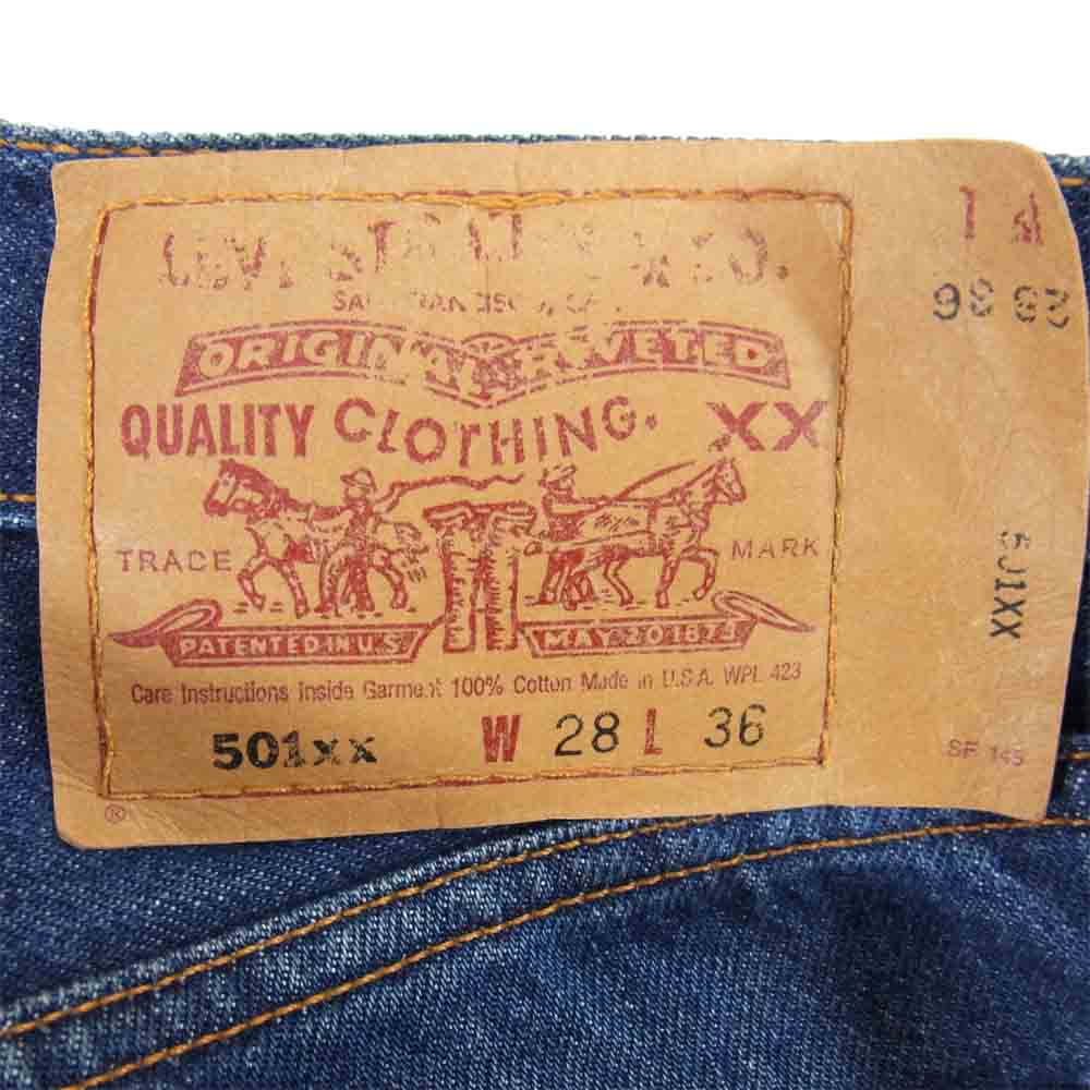 Levi's リーバイス 501xx USA製 501XX インディゴブルー系 28【中古