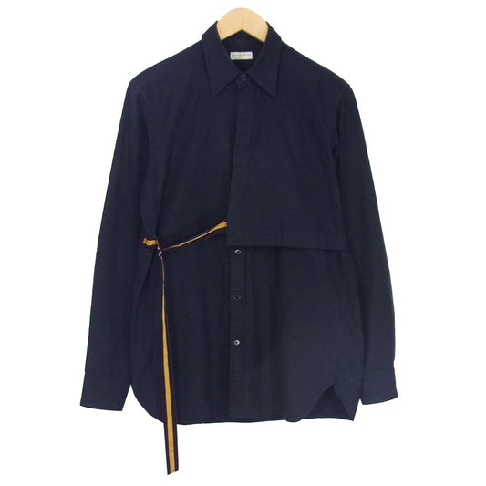 DRIES VAN NOTEN ドリスヴァンノッテン COOPER サイド ベルト ドッキン グシャツ ネイビー系 46【中古】