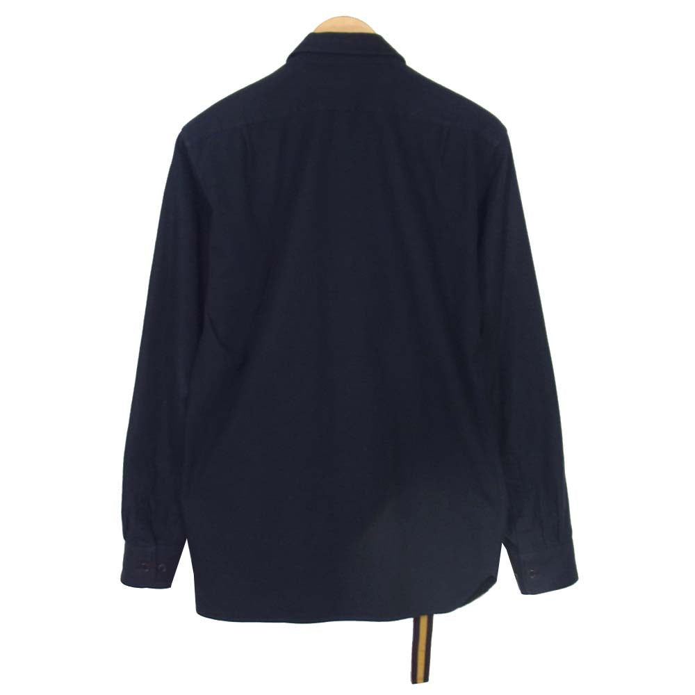 DRIES VAN NOTEN ドリスヴァンノッテン COOPER サイド ベルト ドッキン グシャツ ネイビー系 46【中古】